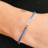 Thin Gold and Royal Blue Bangle Bracelet