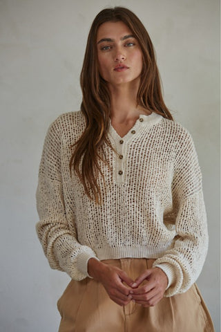Knit Henley Pullover