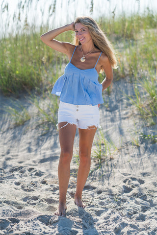 Pleated Crop Tank Top
