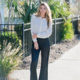 Sheer Embroidered Button Down Blouse