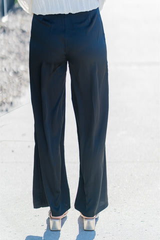 High-Waist Wide Leg Satin Dress Pants