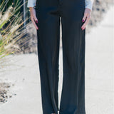 High-Waist Wide Leg Satin Dress Pants