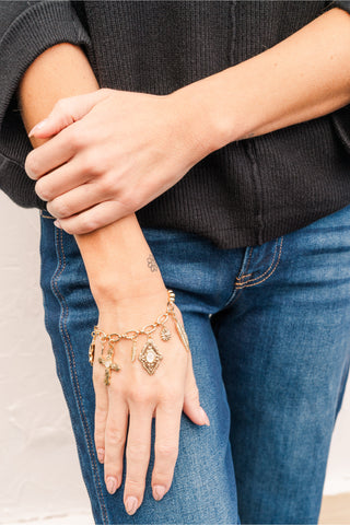 Cross & Western Style Multi Charm Bracelet