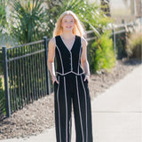 Contrast Piped Button Vest Top