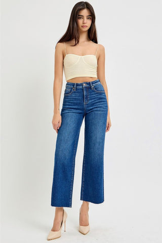 High-Rise Wide Leg Denim Jeans