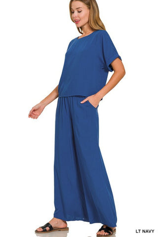 Relaxed Wide Leg Pants