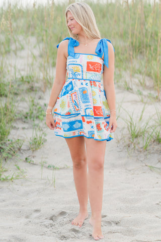 Paradise Tie Strap Mini Dress