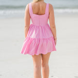 Poplin Corset Ruffle Mini Dress