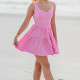 Poplin Corset Ruffle Mini Dress