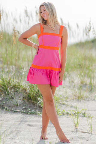 Contrast Babydoll Dress