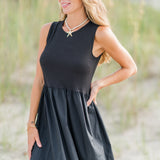 Solid Contrast Maxi Dress