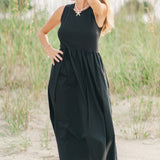 Solid Contrast Maxi Dress
