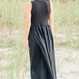Solid Contrast Maxi Dress