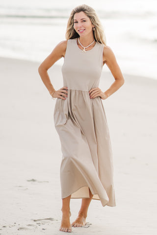 Solid Contrast Maxi Dress