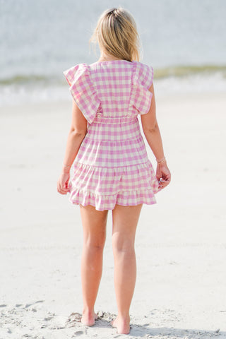 Gingham Smocked Ruffle Dress