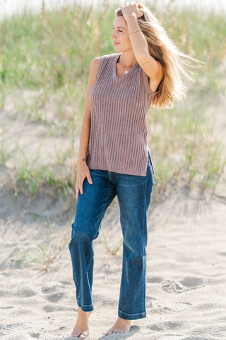 Solid Knit Sweater Vest