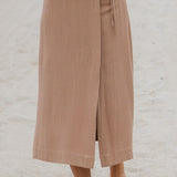 Linen Side Tie Skirt