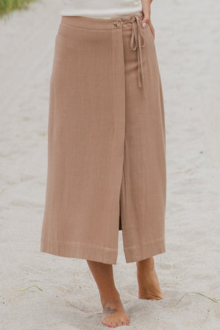 Linen Side Tie Skirt