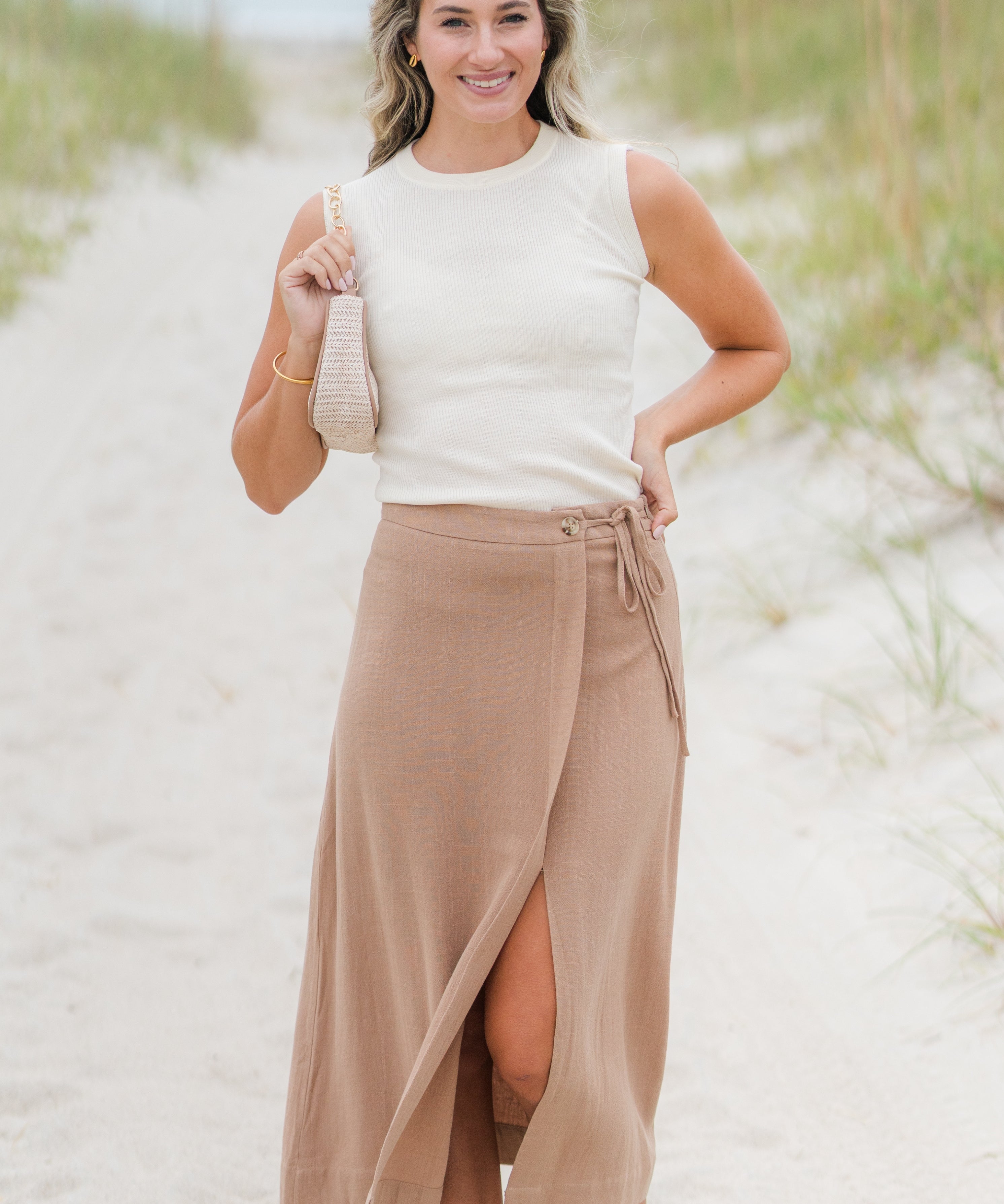 Linen Side Tie Skirt (detail view 2)