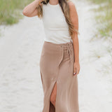 Linen Side Tie Skirt