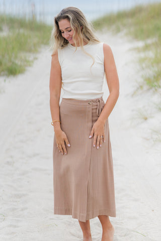 Linen Side Tie Skirt