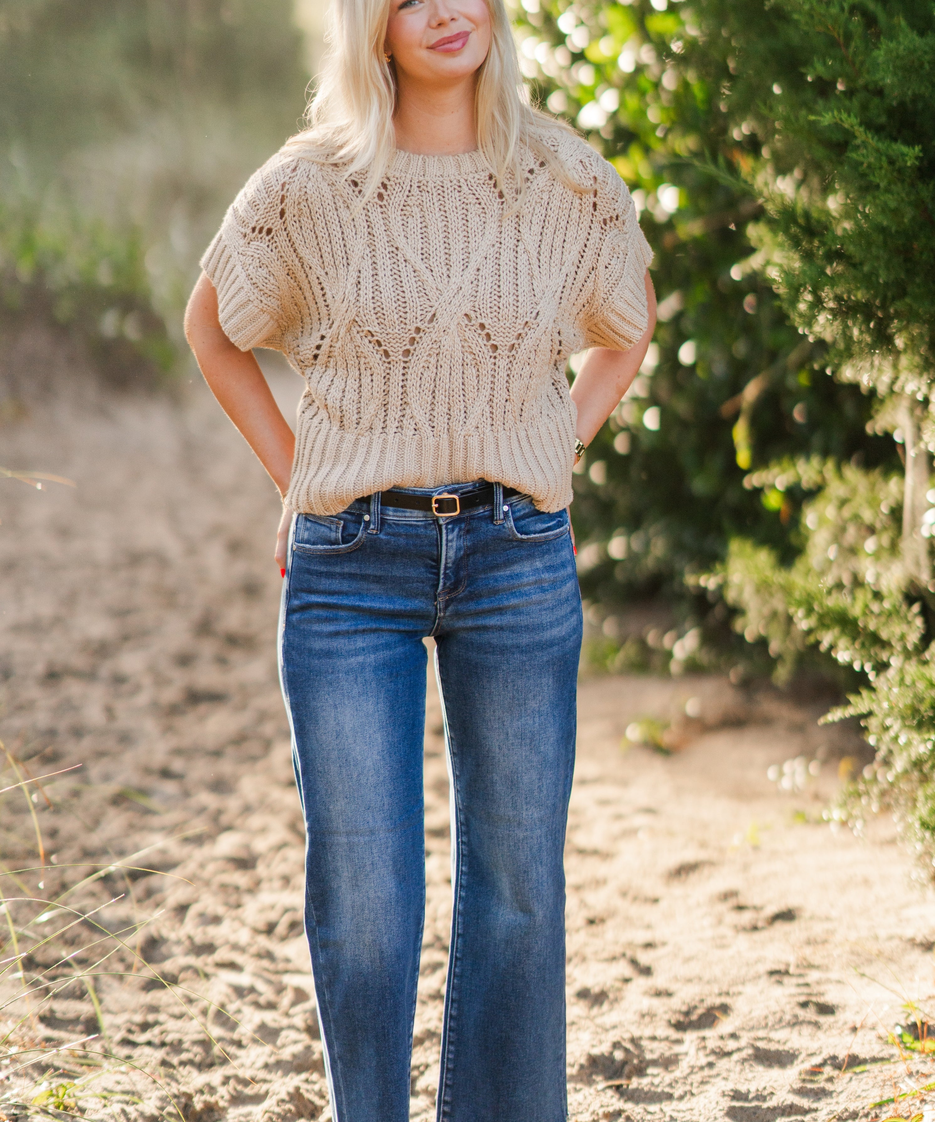 Cable Knit Sweater Top (detail view 2)