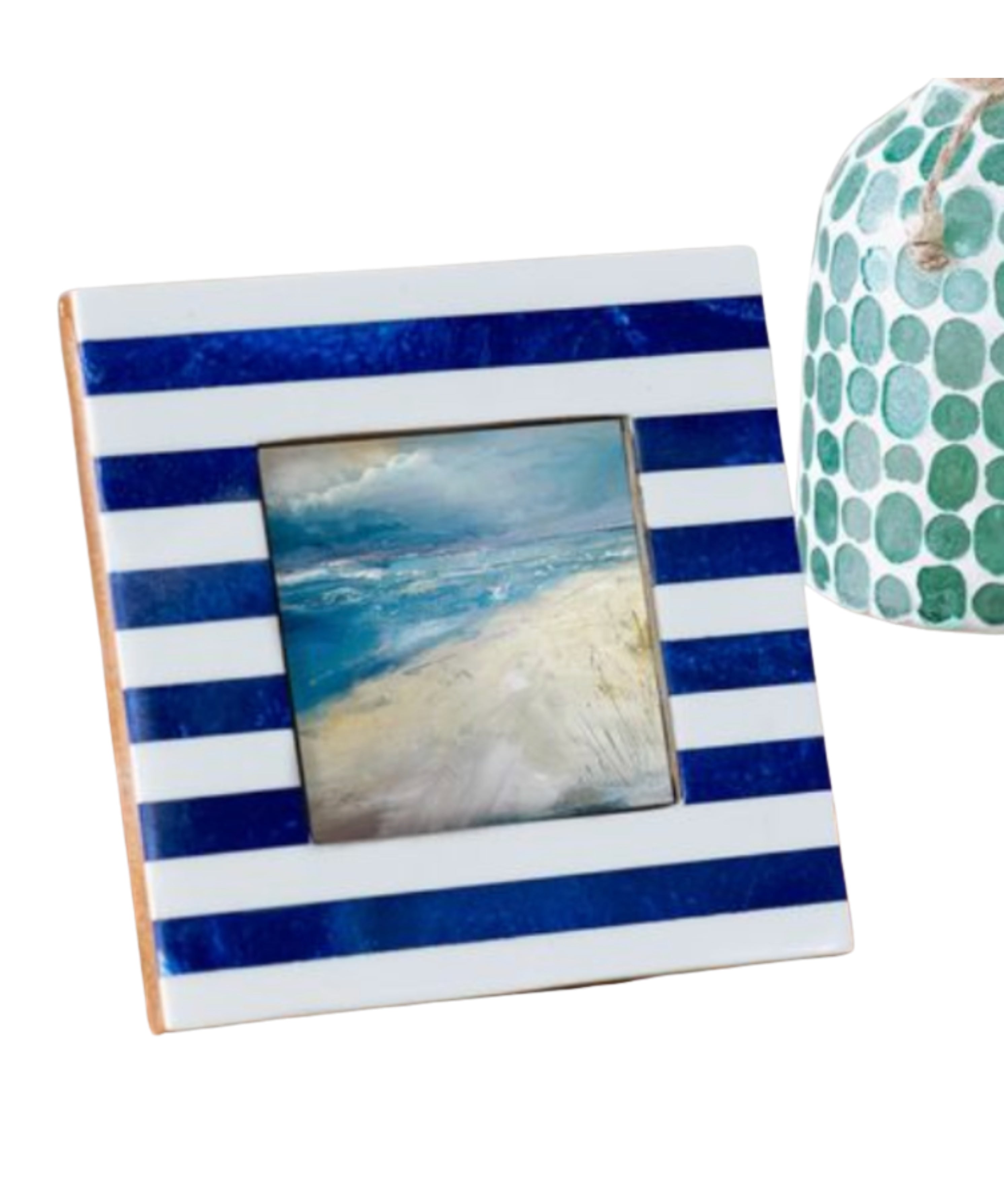 Blue Stripe Resin Photo Frame