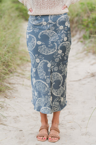 Paisely Satin Skirt