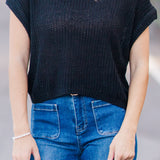 Dolman Sleeve Knitted Crewneck Top