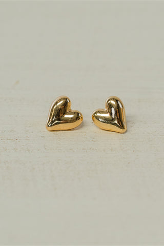Brass Heart Earrings