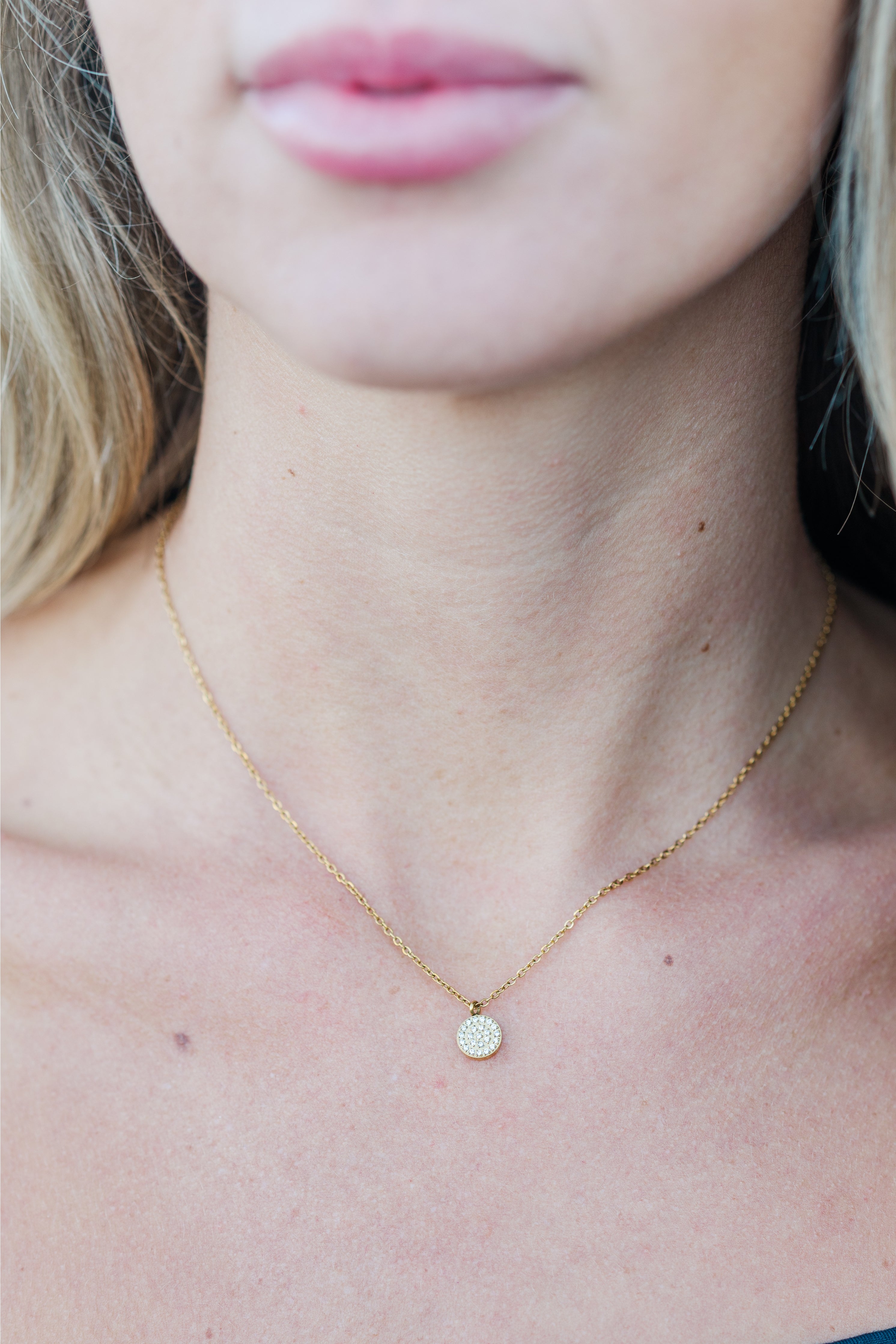 My Sister's Cottage | Waterproof | Circle Pave Necklace (detail view 3)