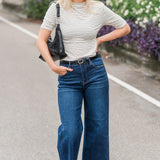 Stripe Mock Neck Top