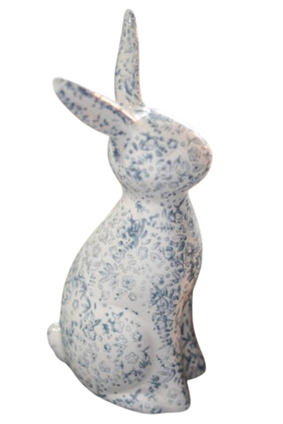 Blue Floral Dolomite Bunny
