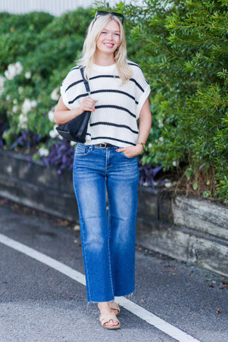 Dolman Sleeve Knitted Crewneck Top