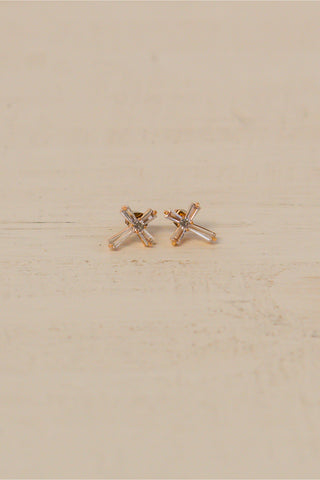 CZ Cross Pendant Earrings