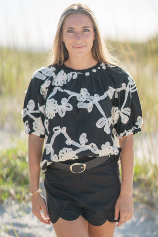 Puff Sleeve Flower Top