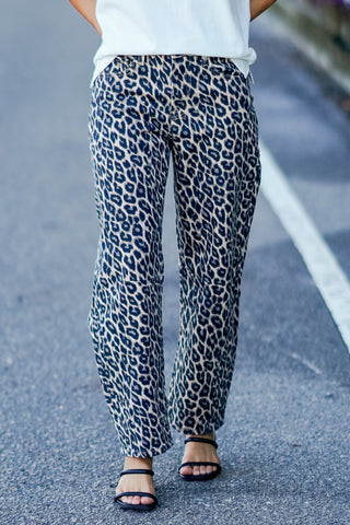 Vintage Leopard Barrel Jeans