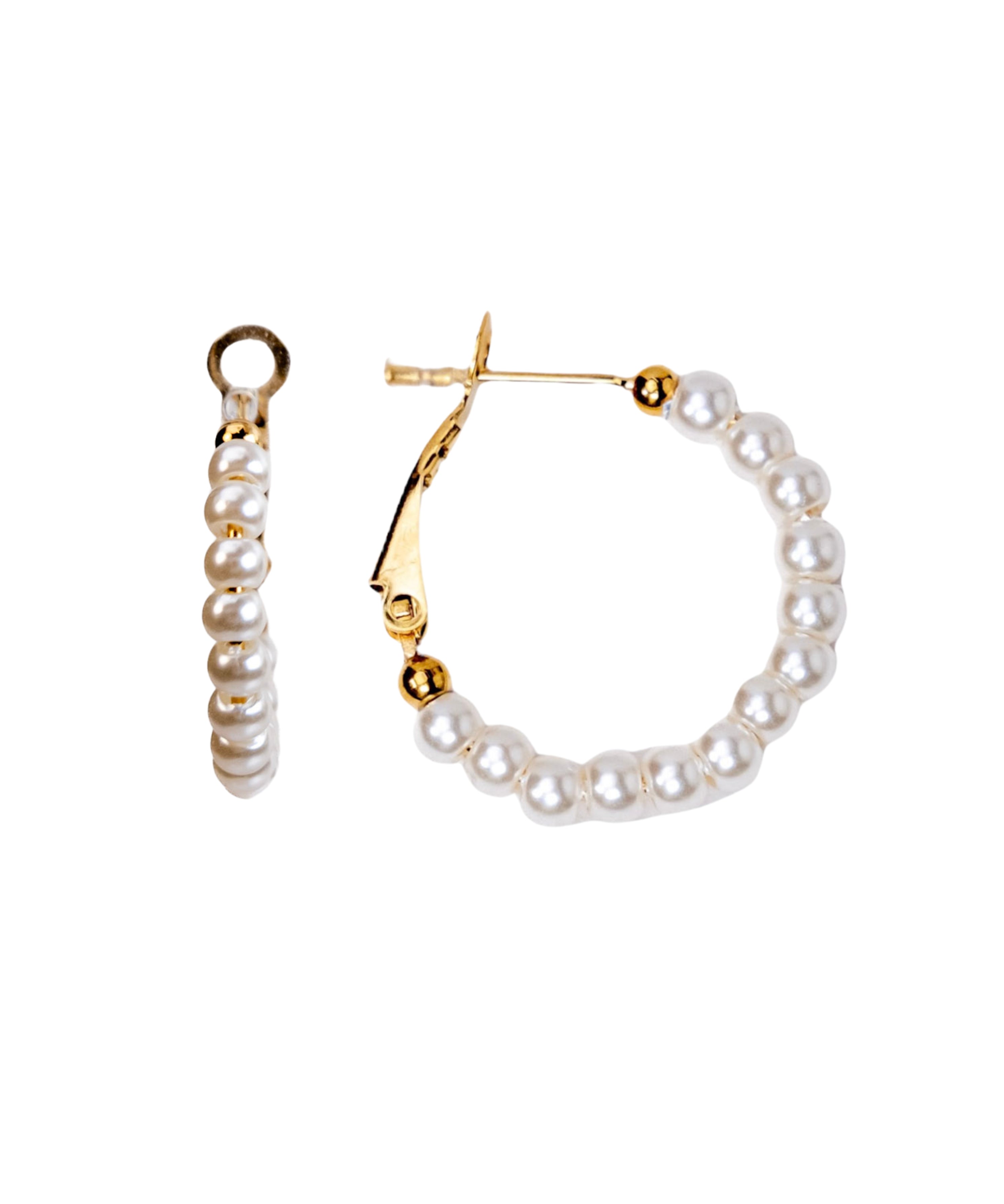 My Sister's Cottage | Waterproof | Simulated Pearl Hoop Earrings