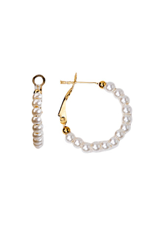 My Sister's Cottage | Waterproof | Simulated Pearl Hoop Earrings