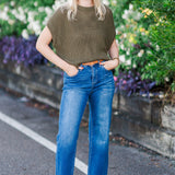 Dolman Sleeve Knitted Crewneck Top