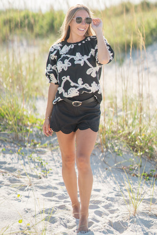 Puff Sleeve Flower Top