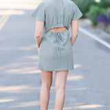 Open Back Textured Mini Dress