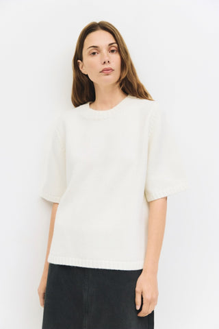 Boxy Crew Neck Knit Top