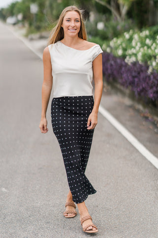 Polka Dot Slip Skirt