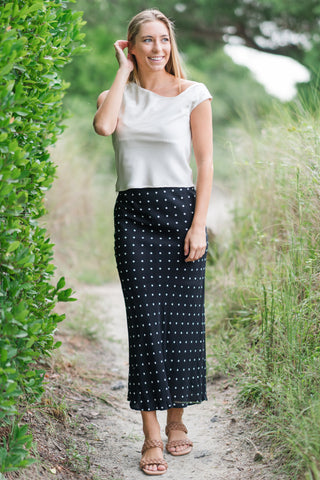 Polka Dot Slip Skirt