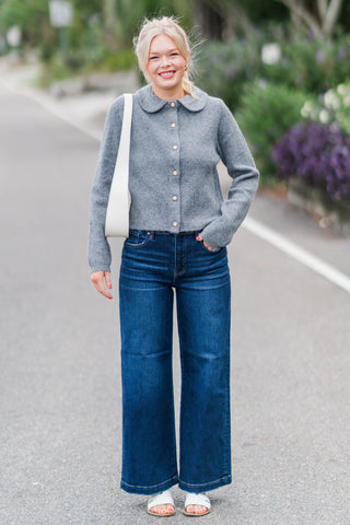 Peter Pan Collar Button Down Knit Cardigan