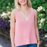 Pink V-Neck Sweater Tank
