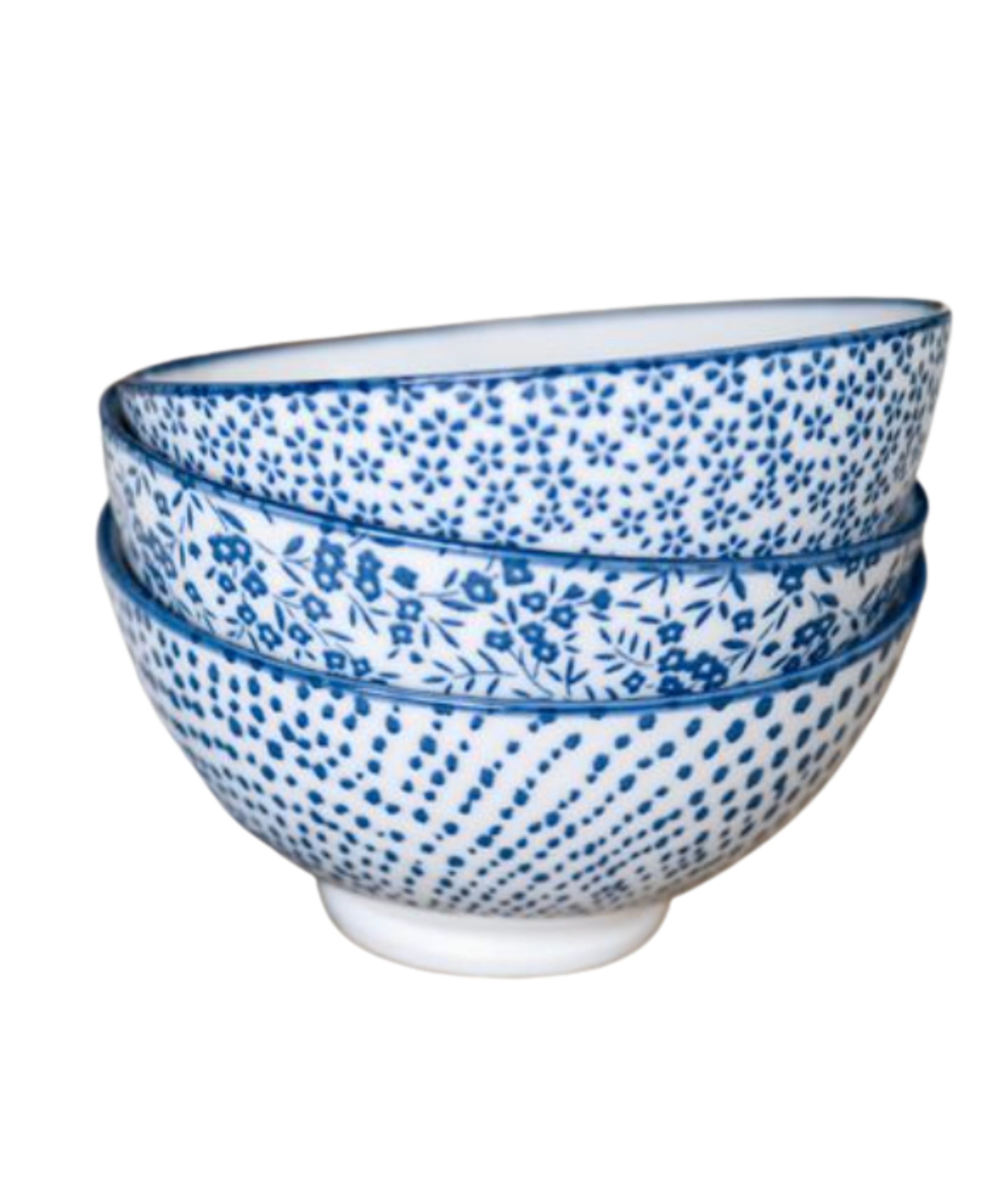 Blue Floral Dot Bowls