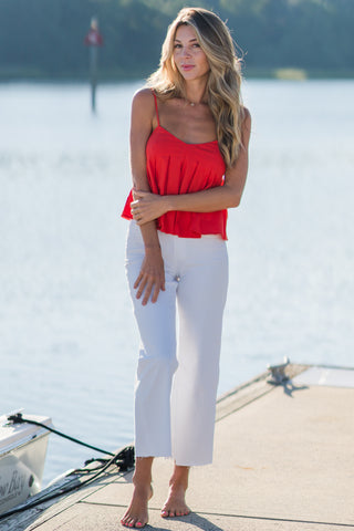 Pleated Crop Tank Top