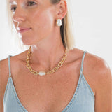 Chunky Chain w/ Pearl Necklace